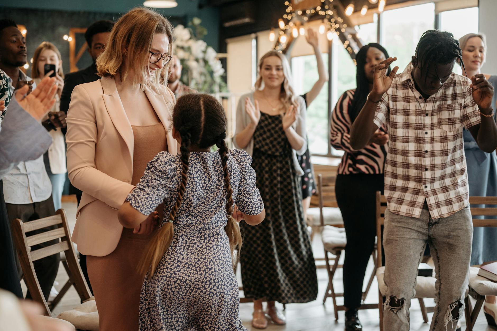 people dancing at a celebration