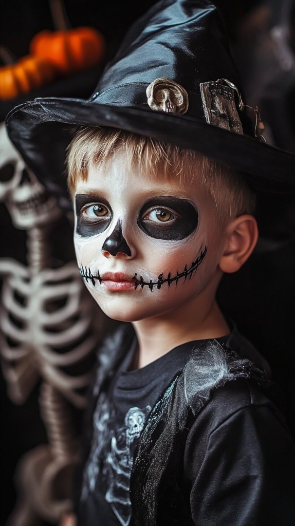 Maquillaje esqueleto para niños - Blanca Campos