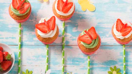 Cupcakes con forma de mariposa