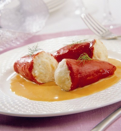 Pimientos rellenos de carne con bechamel para celíacos