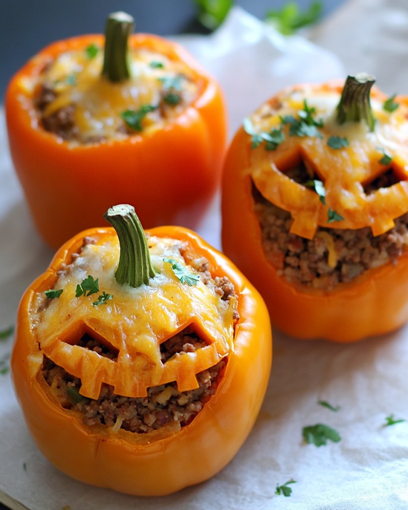 Pimientos rellenos para Halloween - Blanca Campos