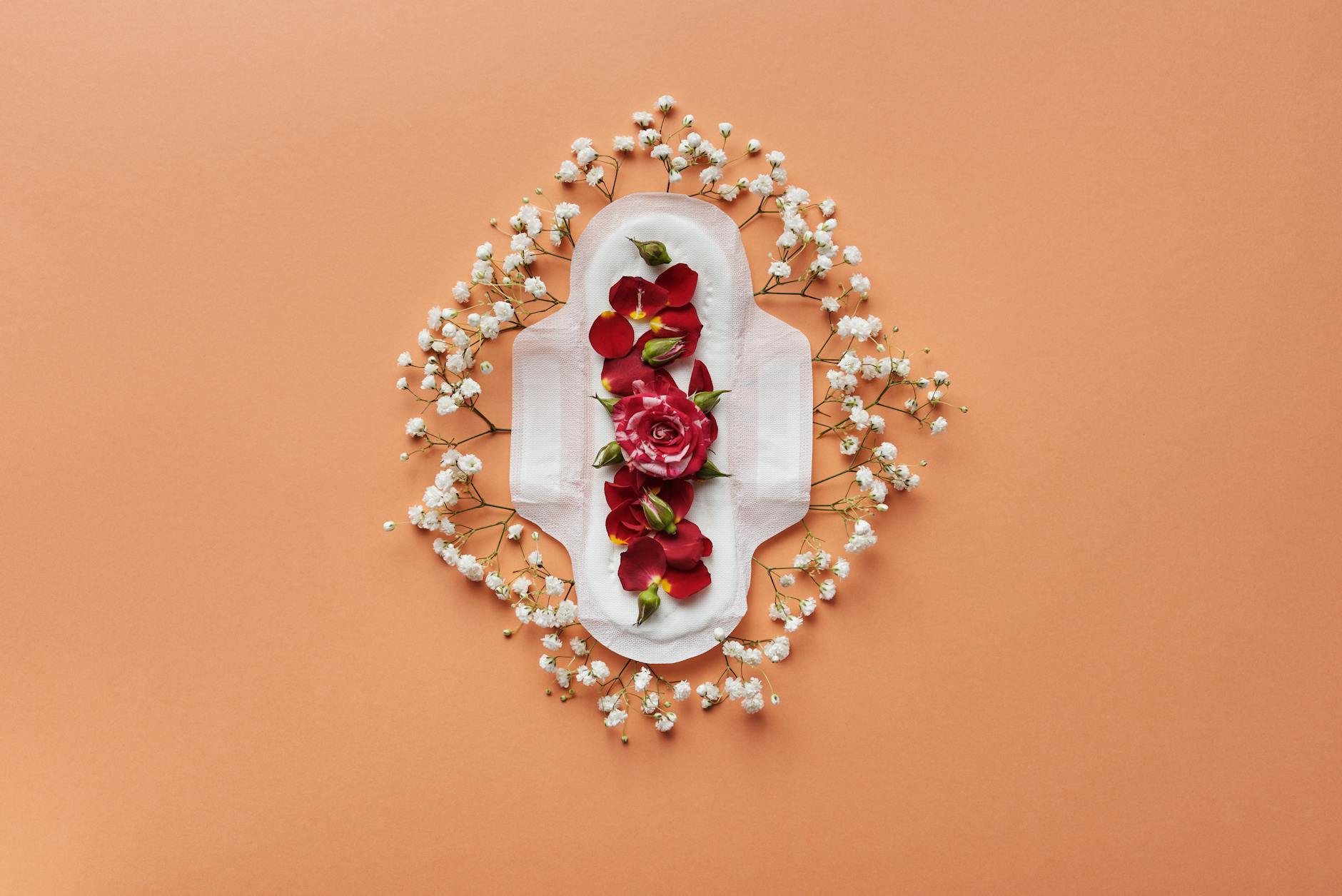 white napkin with flowers