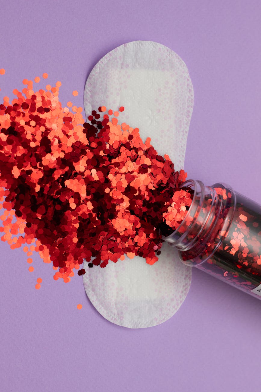 spillage of glitters from a bottle