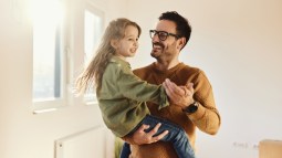 Padre e hija felices
