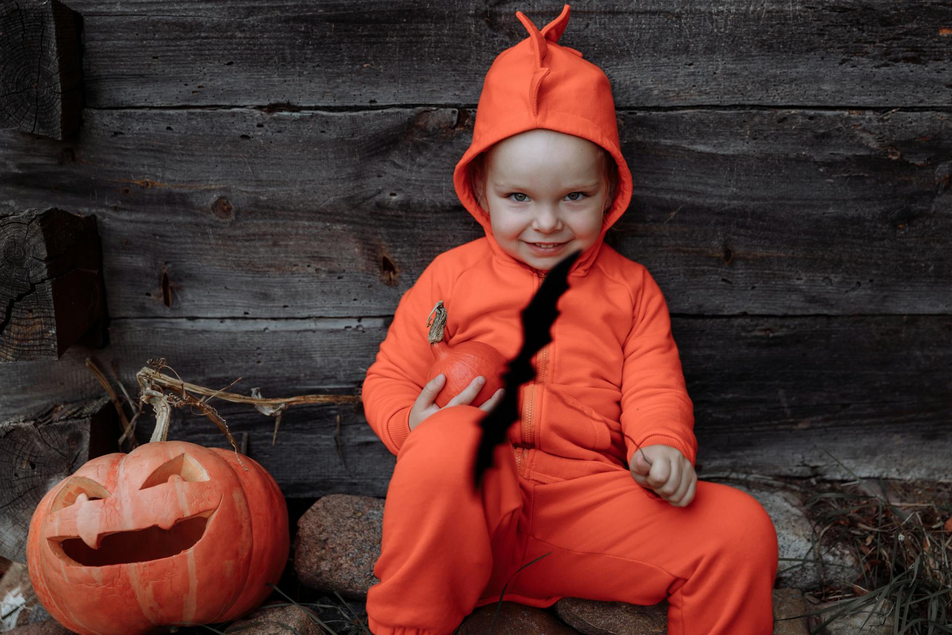 photograph of a child in a halloween costume