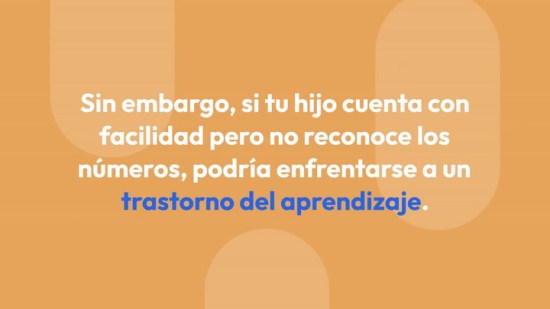 Mi hijo sabe contar, pero no reconoce los números