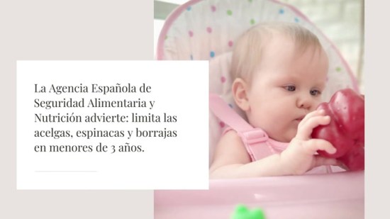 Sanidad aconseja limitar el consumo de acelgas, espinacas y borrajas en niños menores de 3 años