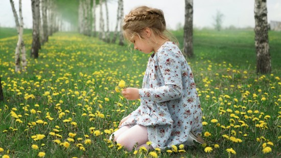 Niña con un recogido de trenzas