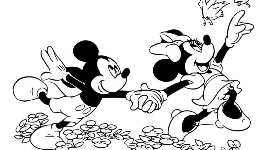 Dibujos para colorear de Mickey Mouse y Minnie Mouse