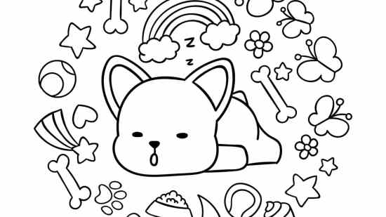 Dibujo cachorrito durmiendo Kawaii