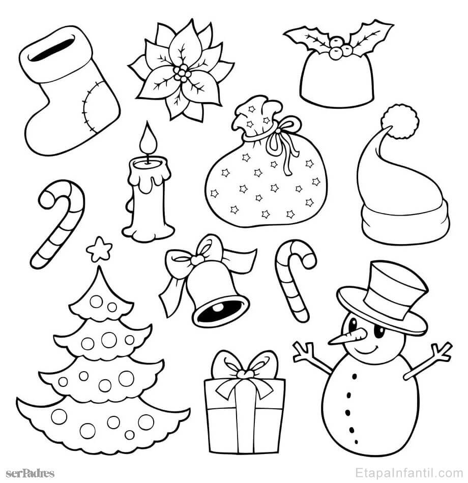Dibujos navideños para colorear