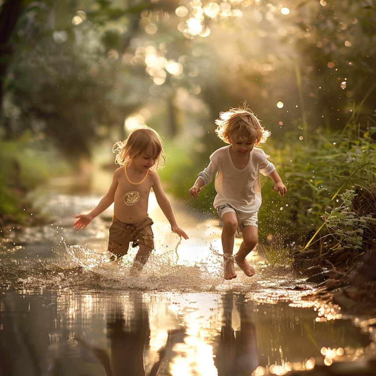 Niños corriendo