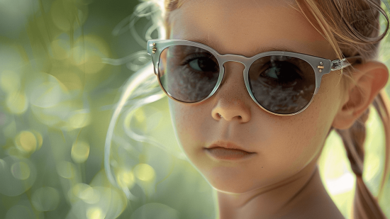 Un niña con gafas de sol