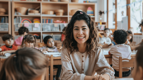 Una profesora de Educación Infantil en el aula