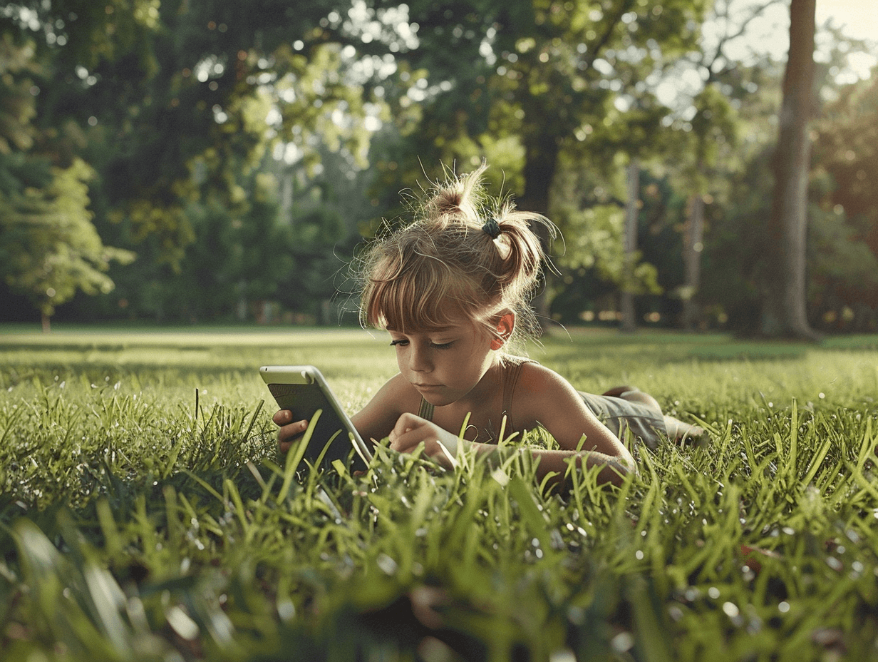 niña jugando con el móvil
