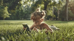 niña jugando con el móvil