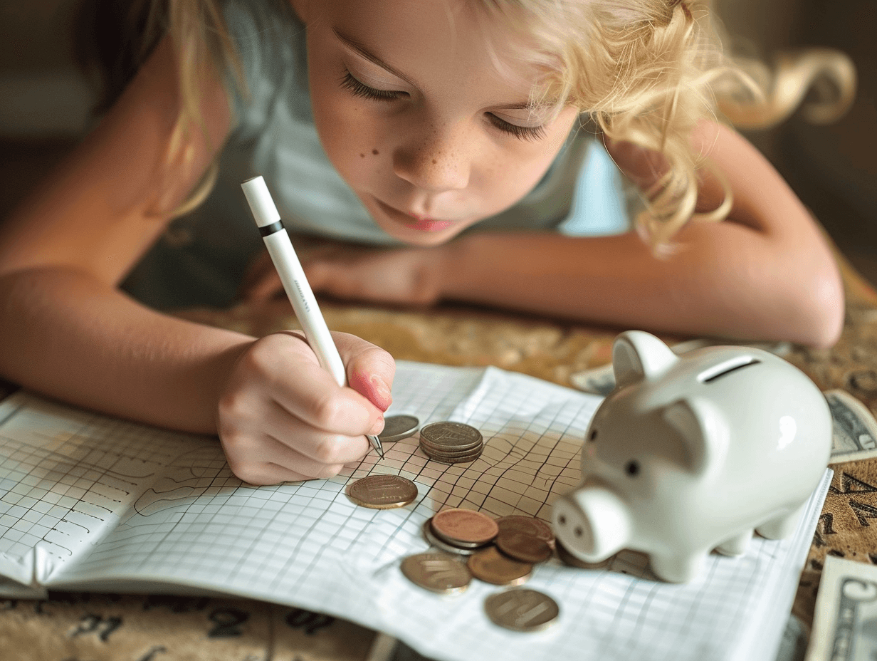 niña aprendiendo economía