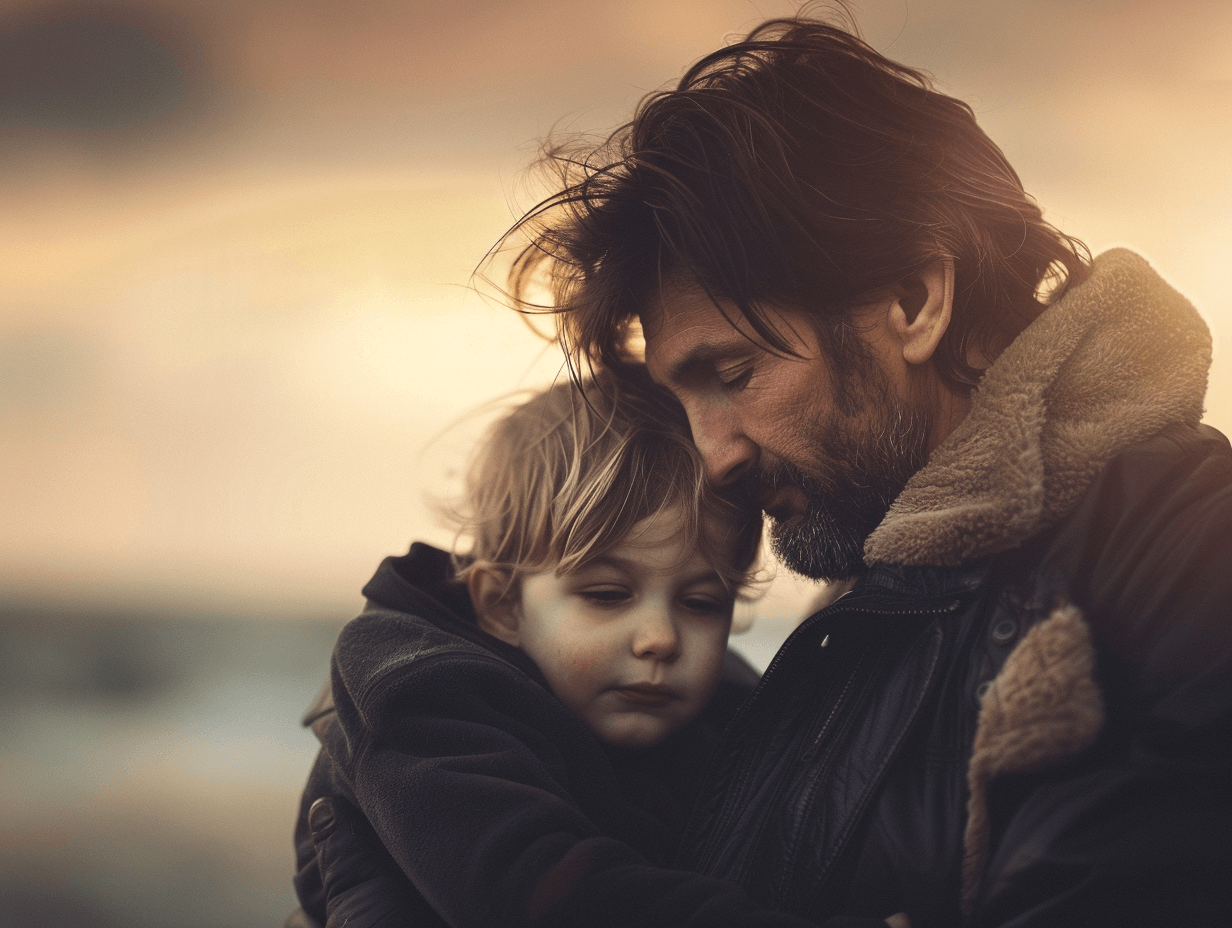 Un padre y su hijo, unidos