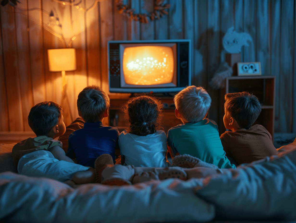 Niños viendo una peli