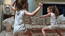 Niñas haciendo gimnasia