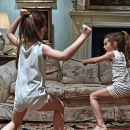Niñas haciendo gimnasia