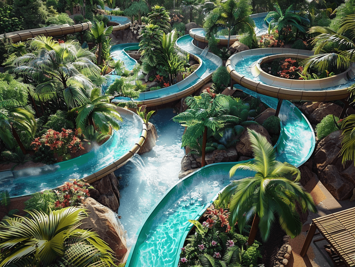 Parque de agua con toboganes