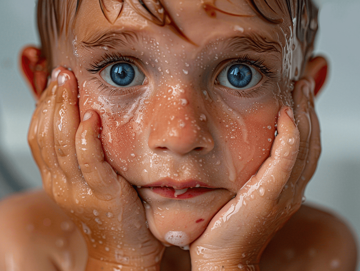 Un niño arrugado de tanto agua