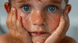 Un niño arrugado de tanto agua