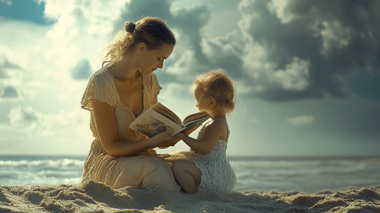 zinetmedia_Fotografa_Madre_leyendo_en_la_playa_--v_6.1_133bbff8-62a2-4acb-8d36-df6fd055f2d4_1