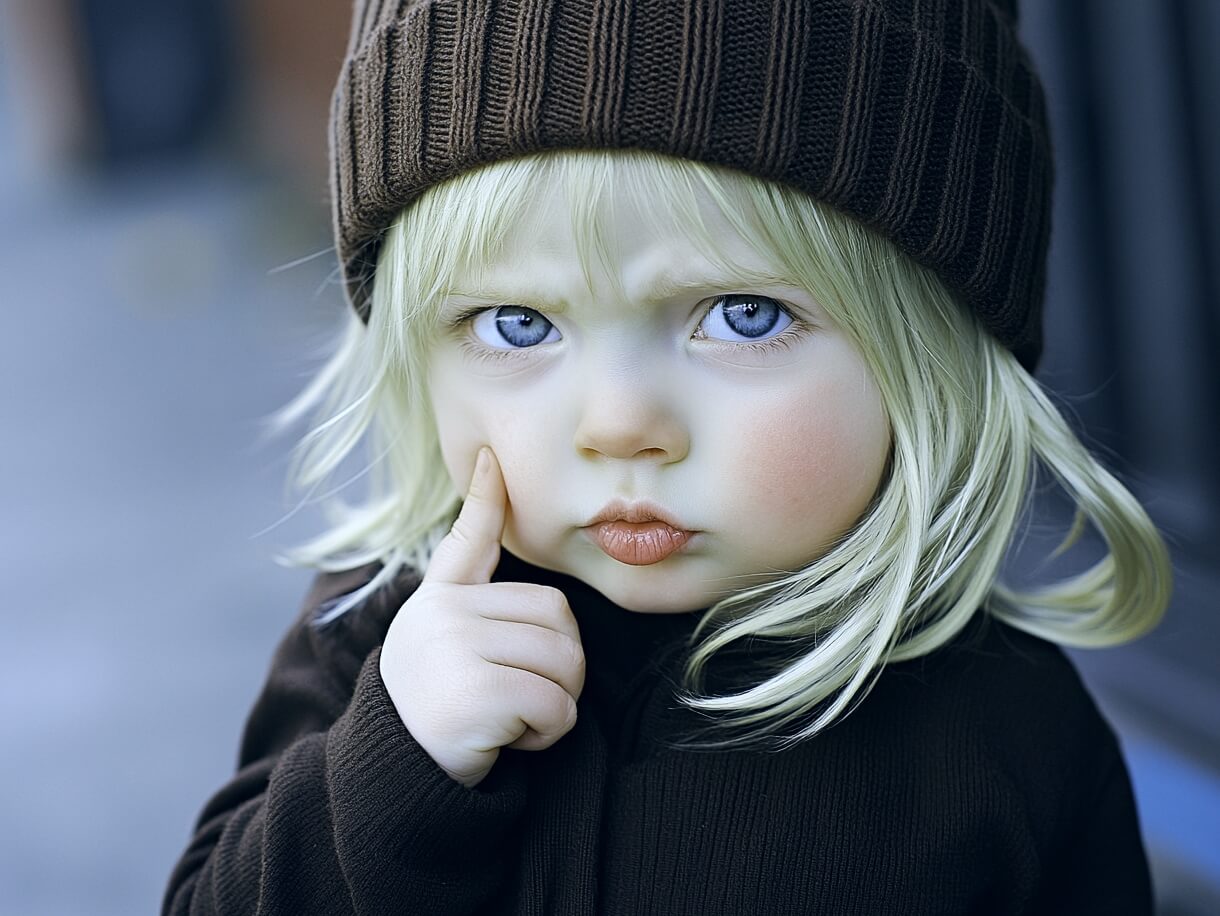 NIño rubio pensando