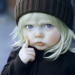 NIño rubio pensando