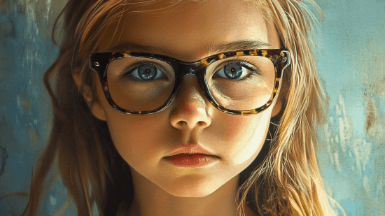 Una niña con gafas