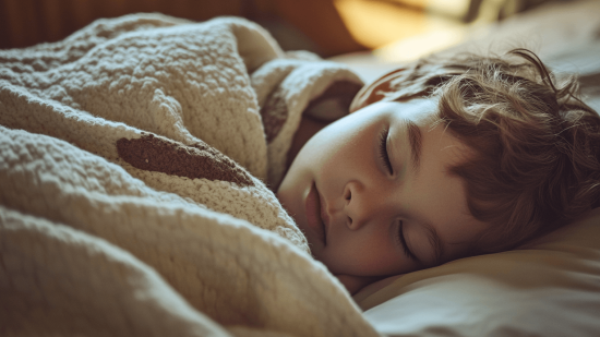 Un niño descansando