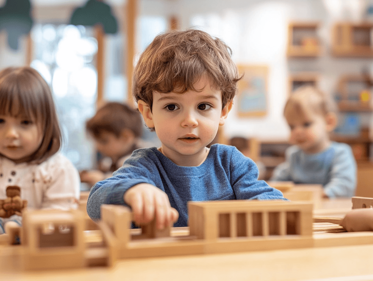 Un niño en un aula Montessori