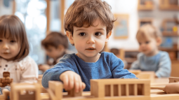 Un niño en un aula Montessori