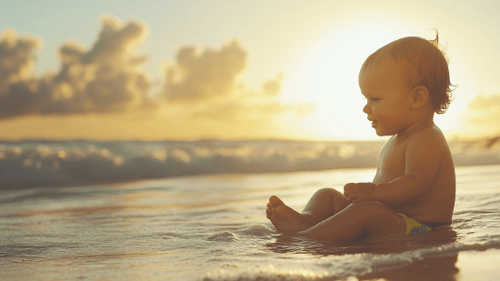 Un niño en la playa