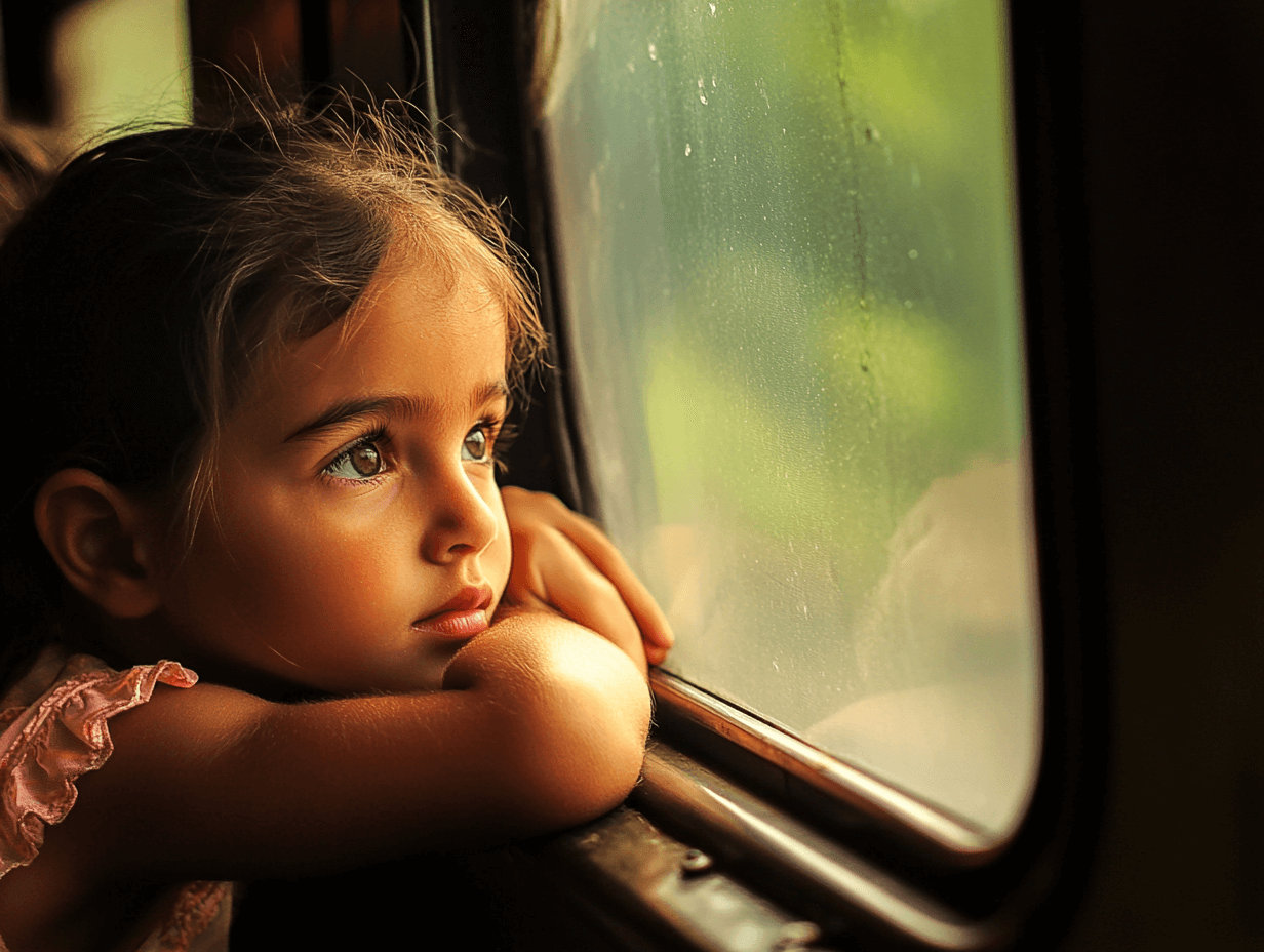 Una niña en un tren