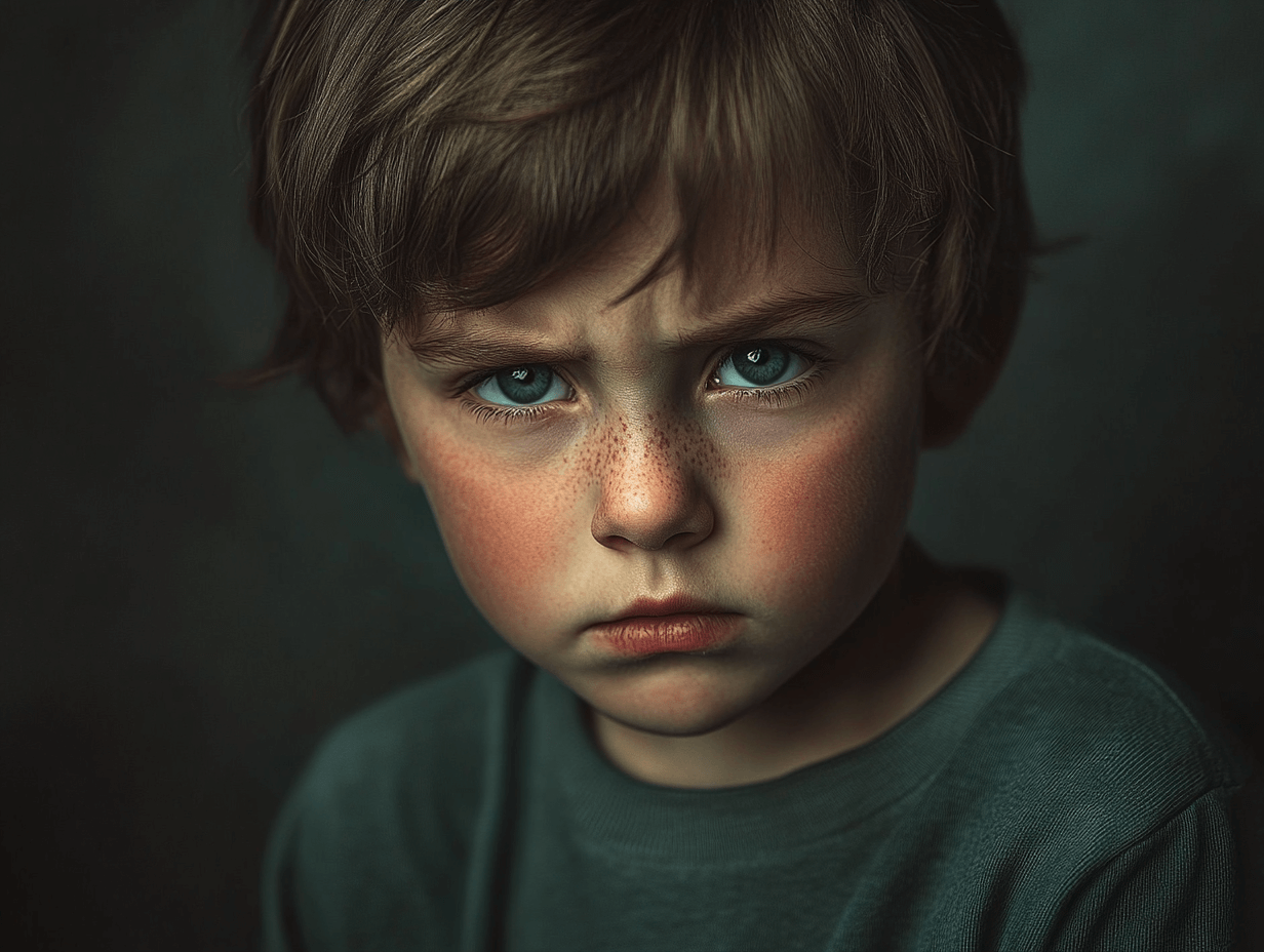 Un niño, con rabia