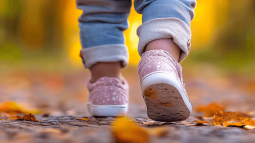 Un niño pequeño caminando
