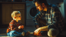 Un padre charla con respeto con su hijo