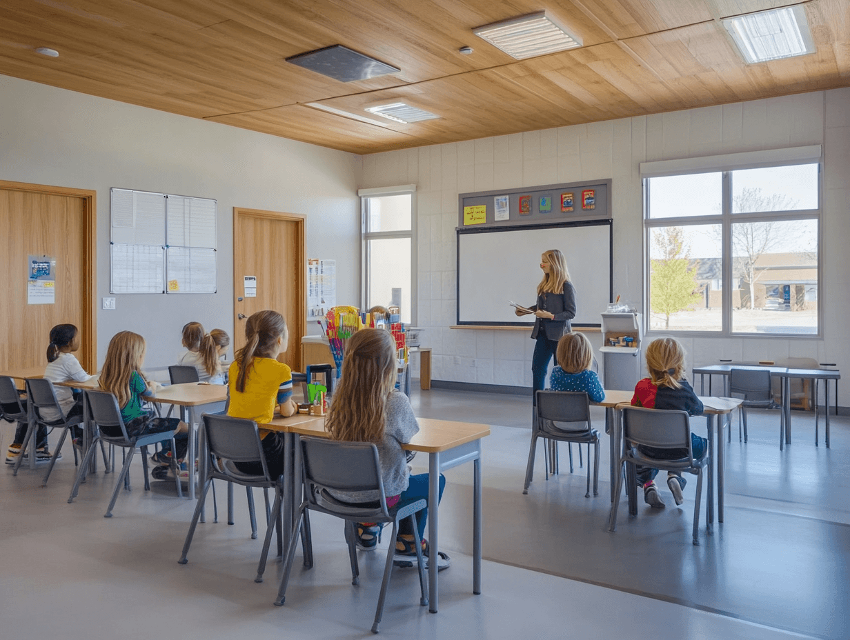 Una profesora imparte clase