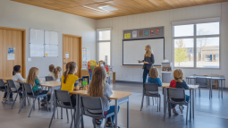 Una profesora imparte clase