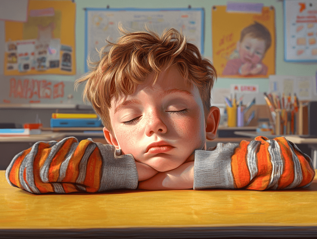 Un niño, dormido en clase