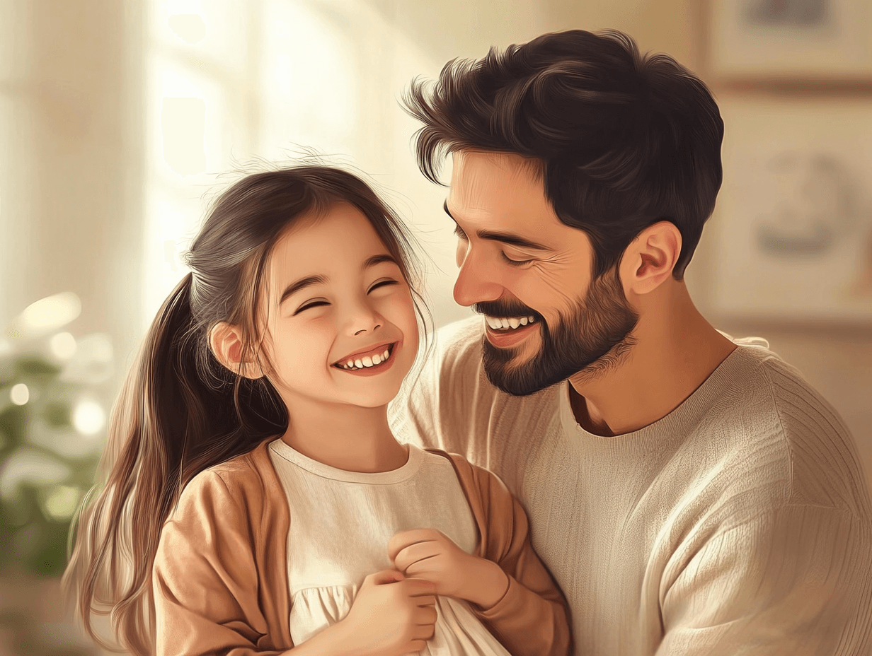 Padre e hija, felices