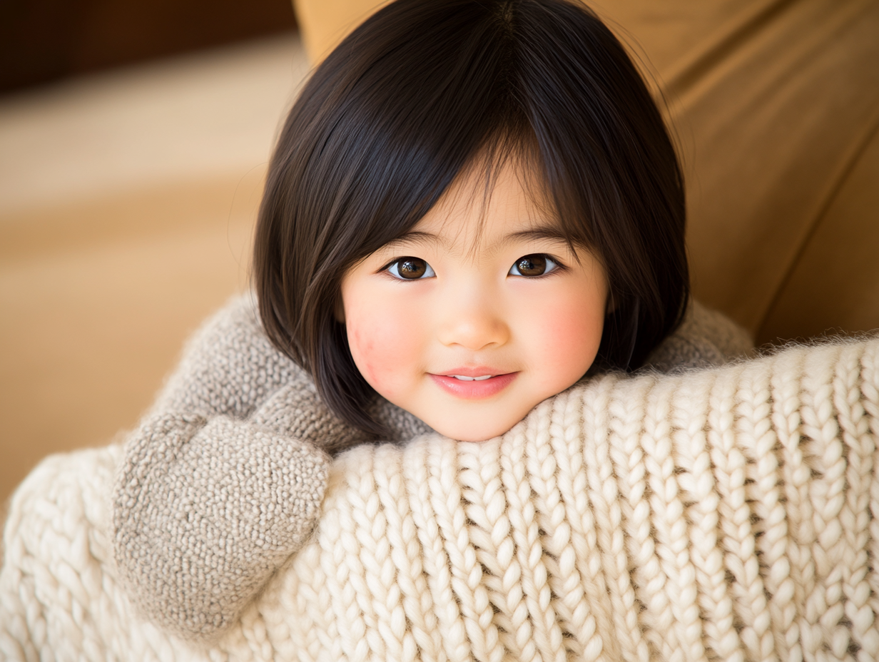 Niña con cara alegre