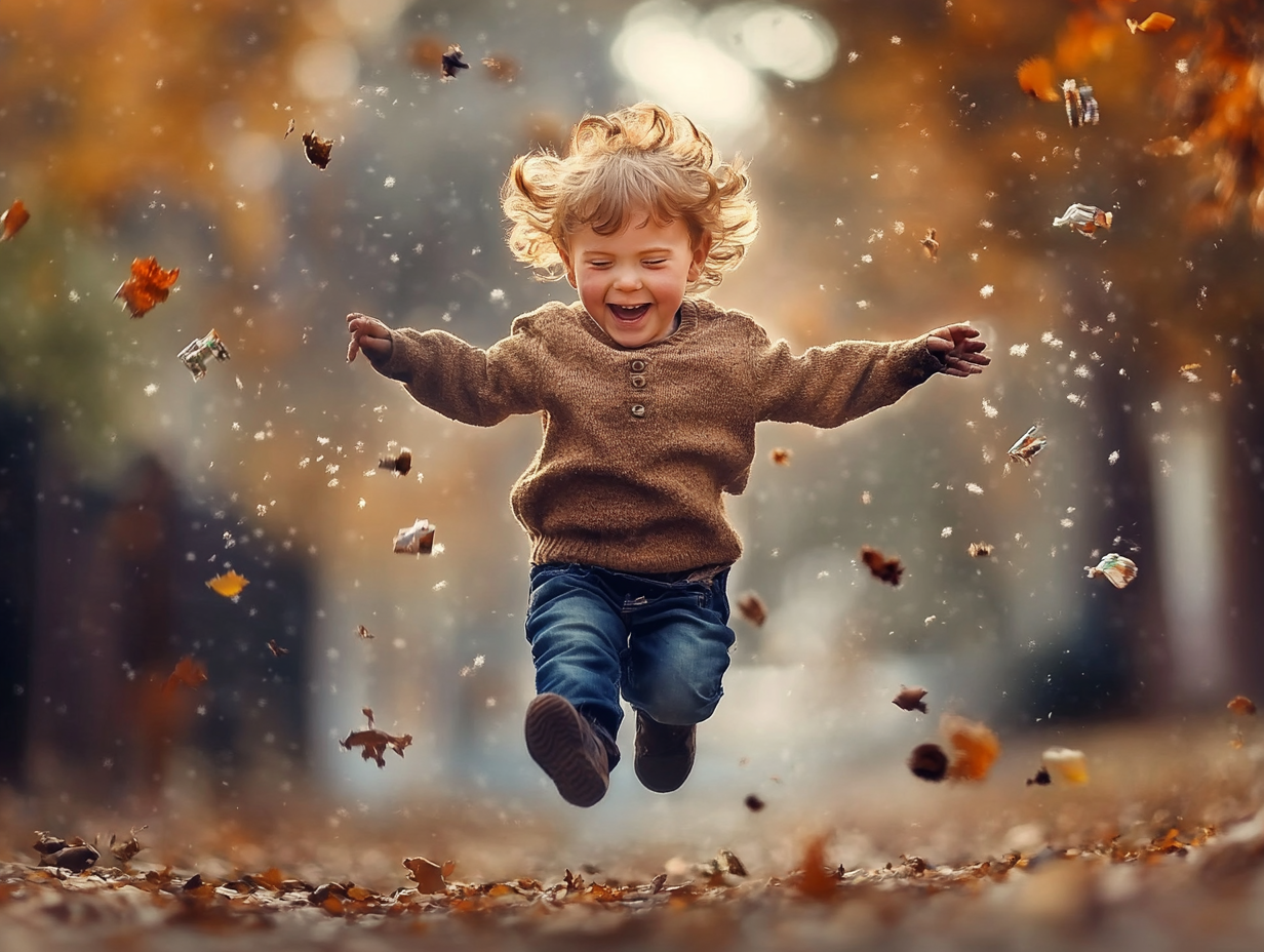 Un niño disfruta al aire libre