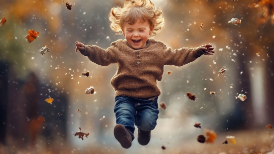 Un niño disfruta al aire libre