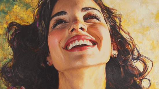 Una mujer sonriente
