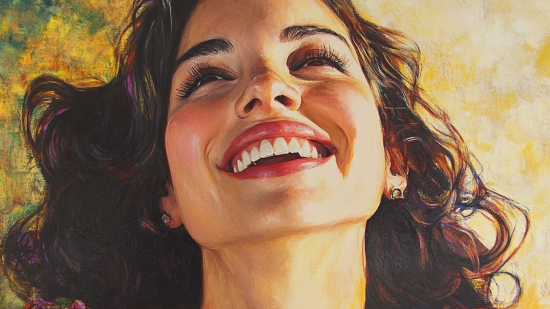 Una mujer sonriente