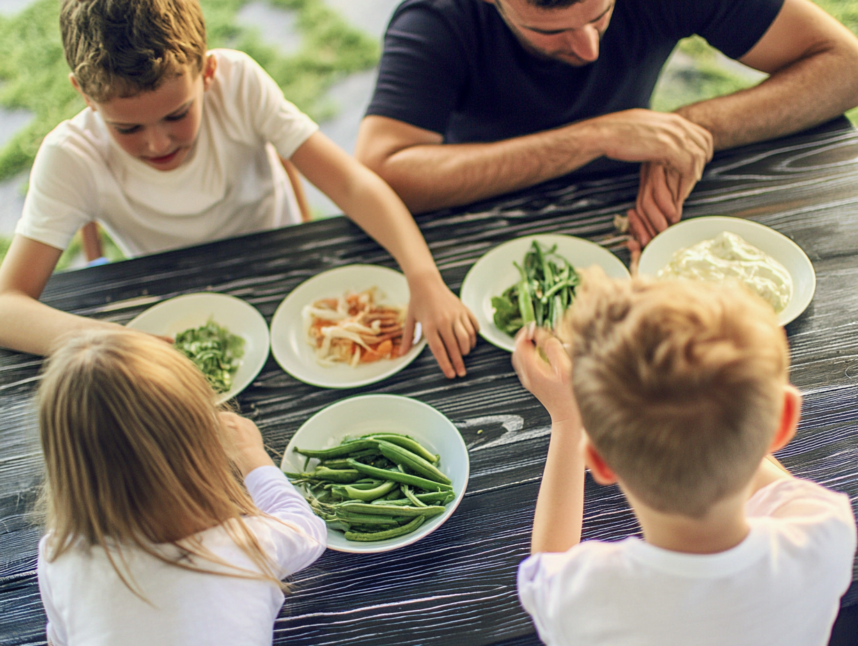 Familia comiendo